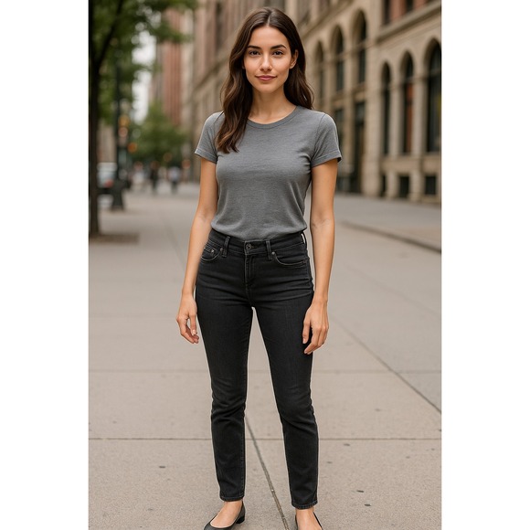 Hudson Jeans Denim - Hudson Collin Women's Black Super Stretch Skinny Jeans Size 26 Streetwear Edgy